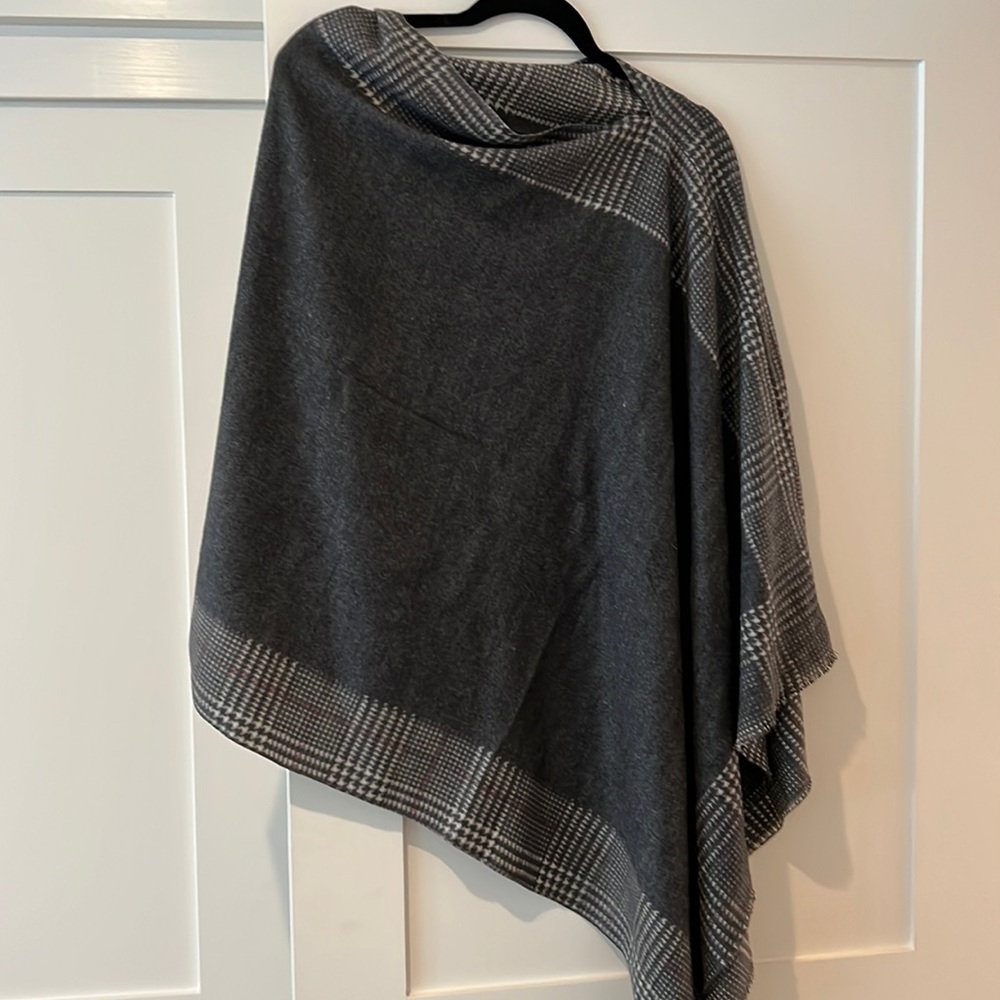 NWT cashmere blend asymmetrical poncho